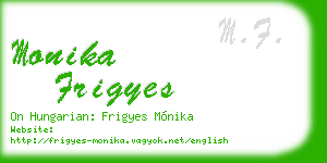 monika frigyes business card